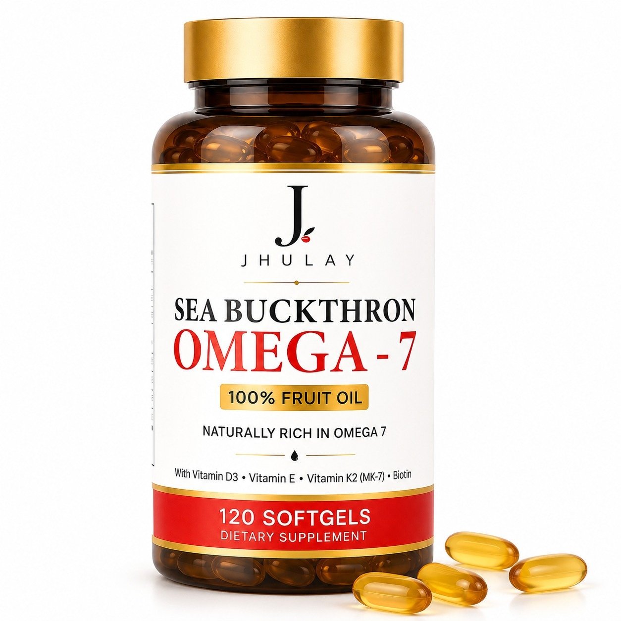 Jhulay Sea Buckthorn Omega-7 – 120 Softgels